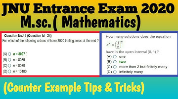 JNU Entrance Exam M.Sc.(Maths) 2020Paper Solution || Number of Trailing ZERO in Factorial N || JNUEE