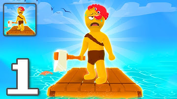 Water Raft: Survival Arcade - Gameplay Walkthrough Part 1 - Tutorial Building Raft (iOS, Android)