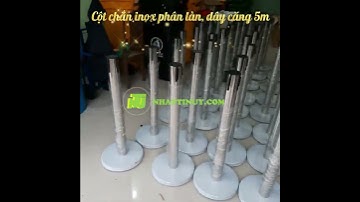 Cột chắn inox phân làn, dây căng 5m