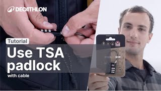 TUTORIAL - How to use the TSA padlock with cable | Decathlon_QUECHUA