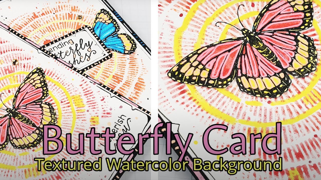 Mixed Media Butterfly Card - YouTube