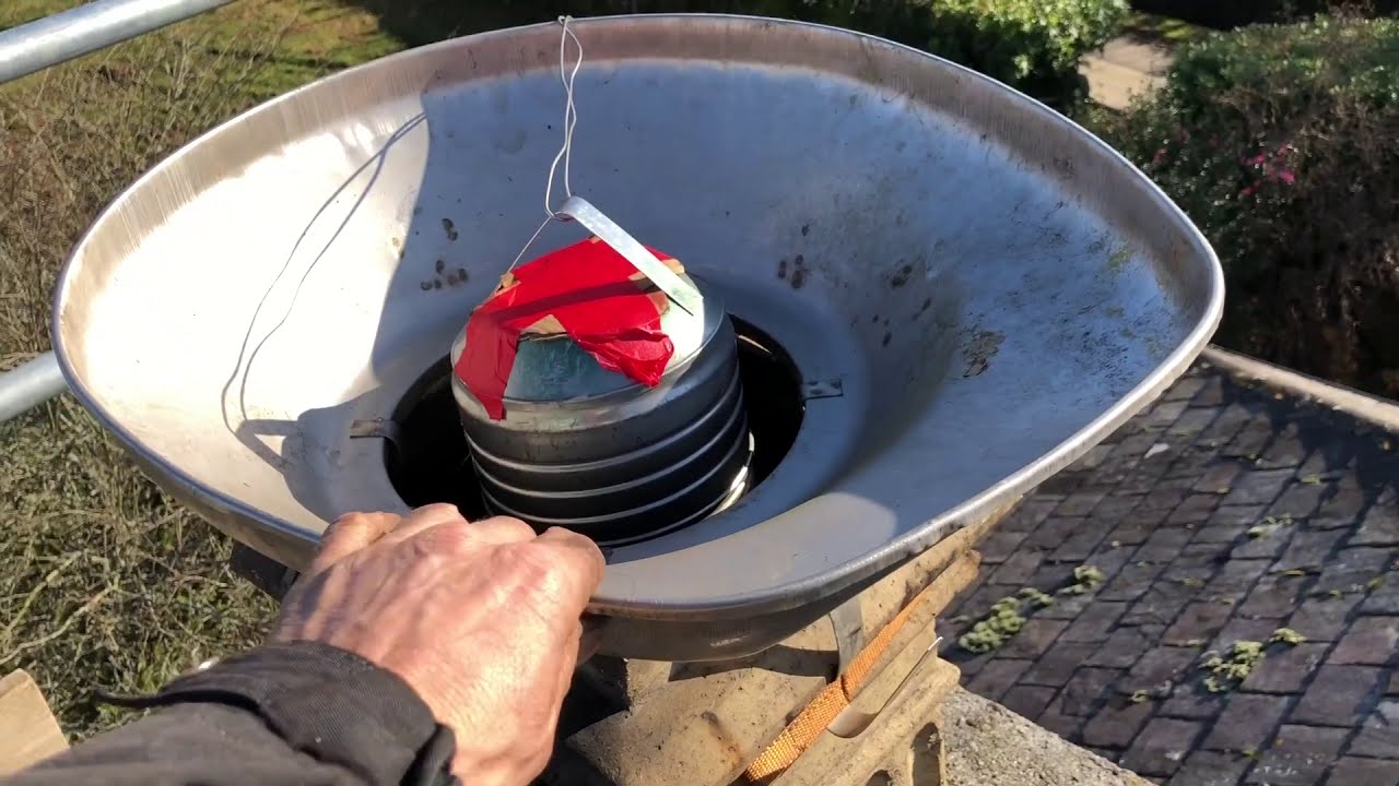 Insulating a chimney liner with my leca funnel YouTube