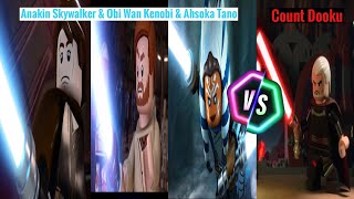 Lego Star Wars Tss - Anakin Skywalker & Obi Wan Kenobi & Ahsoka Tano Vs Count Dooku
