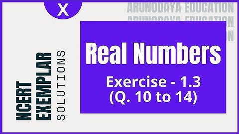 Real Numbers NCERT Exemplar (Exercise - 1.3, Q. No.-10 to 14) Class-X CBSE