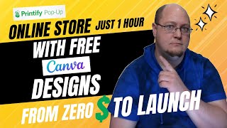 Simplest Business Launch Revealed: From $0 to a Printify Pop-Up Shop Using Canva in Just 60 Minutes!