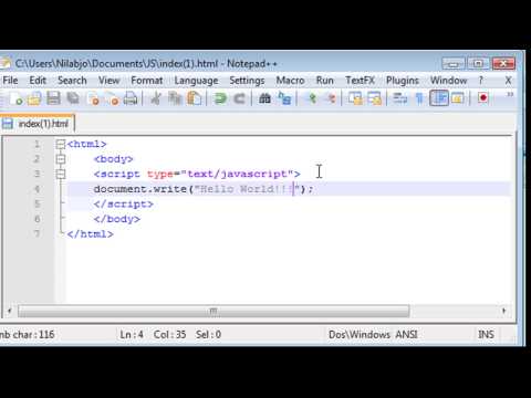 Javascript Tutorial - 1 - Hello World