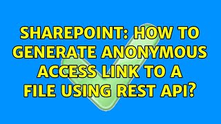 Sharepoint: How to generate anonymous access link to a file using REST API?