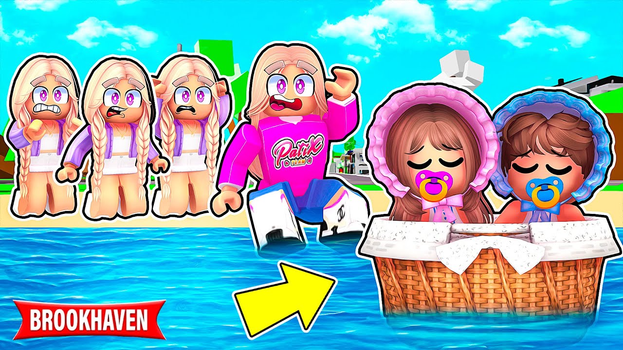 ZNALAZŁAM PORZUCONE BLIŹNIAKI w WODZIE na BROOKHAVEN w ROBLOX! *co będzie dalej?* 😱