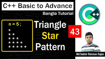C ++ Basic to Advance Bangla Lecture 43 | Star Triangle Pattern | Star Pyramid