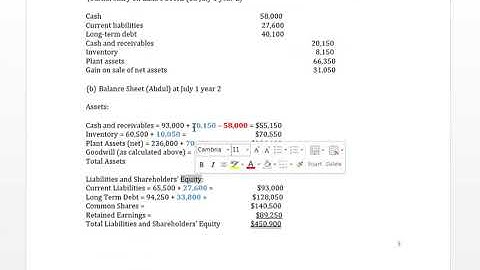 Video 2, Question 2:  Part 1 - Business Combinations (Purchase of Net Assets)