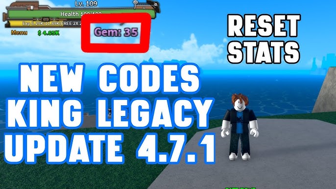 LANÇOU NOVOS CÓDIGOS + NOVA UPDATE 4.7.1 no KING LEGACY - roblox 