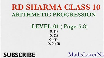 RD Sharma solutions ( Class-10 Arithmetic Progression level-01)with MathsLoverNk