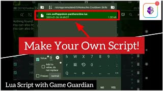 How to make Lua Script with Game Guardian.Make your own Script.Very easy way.