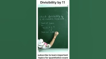 how to check divisibility by 11? #shorts #maths #importantquestions #quantitativeaptitude