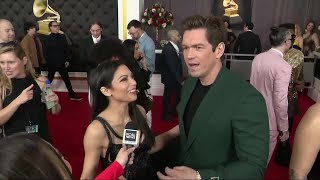 GRAMMY Awards Red Carpet Steve Howey Ginger Gonzaga