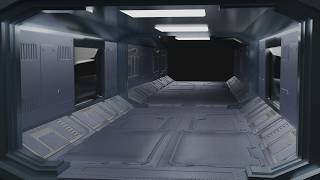 sci-fi corridor in Blender