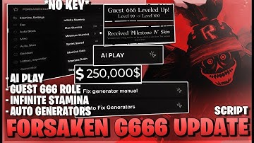 Forsaken Script *NO KEY* - Guest 666 Update, Auto Generators, Godmode, AI Play, Stun Enemy & More!
