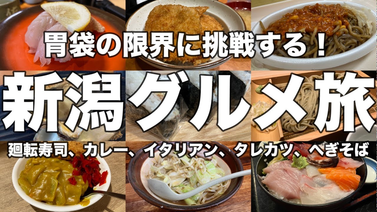 【新潟】一泊二日新潟グルメ旅！胃袋が悲鳴をあげるまで食べまくる新潟グルメ！！バスセンターのカレー、イタリアン、廻転寿司弁慶、へぎそば、タレカツ、海鮮丼、ラーメン！胃袋がもう一つ欲しい二日間！！
