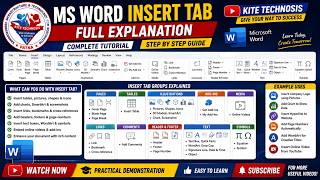 MS Word Insert Tab | Complete Explanation | Step-by-Step Practical Tutorial