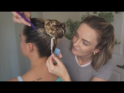 ASMR Perfectionist Clean Girl Slick Back Bun Hairstyle With Hair Jewelry Application - Final Touches