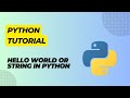 🔰 Python Hello World Program | First Python Program for Beginners