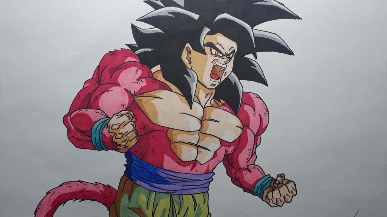 Cómo Dibujar a Goku SSJ4 paso a paso | Dragon Ball GT | How to draw ...