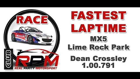Dean Crossley Fastest Lap MX5 Lime Rock Park 08041...