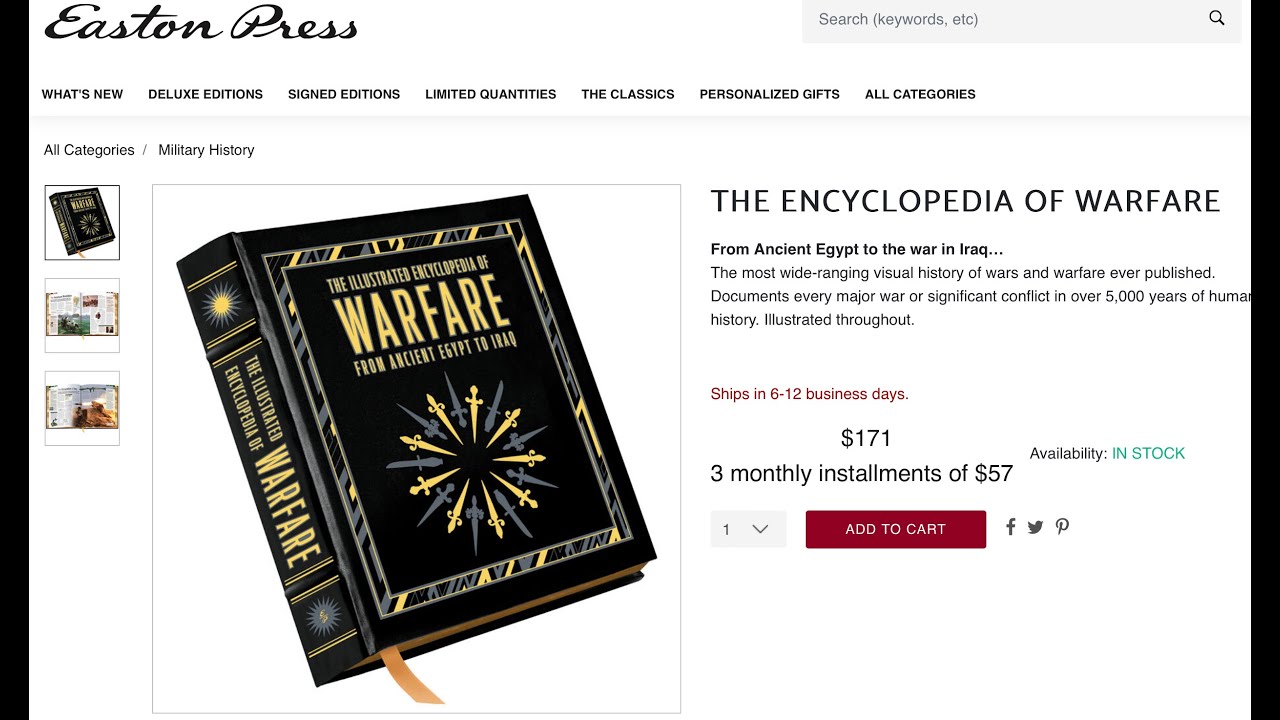 EastonPress.com “The Encyclopedia of Warfare”