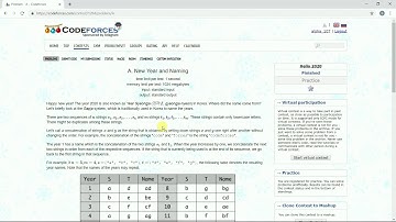 NEW YEAR AND NAMING - HAPPY 2020! CONTEST - CODEFORCES- PROBLEM SOLVED