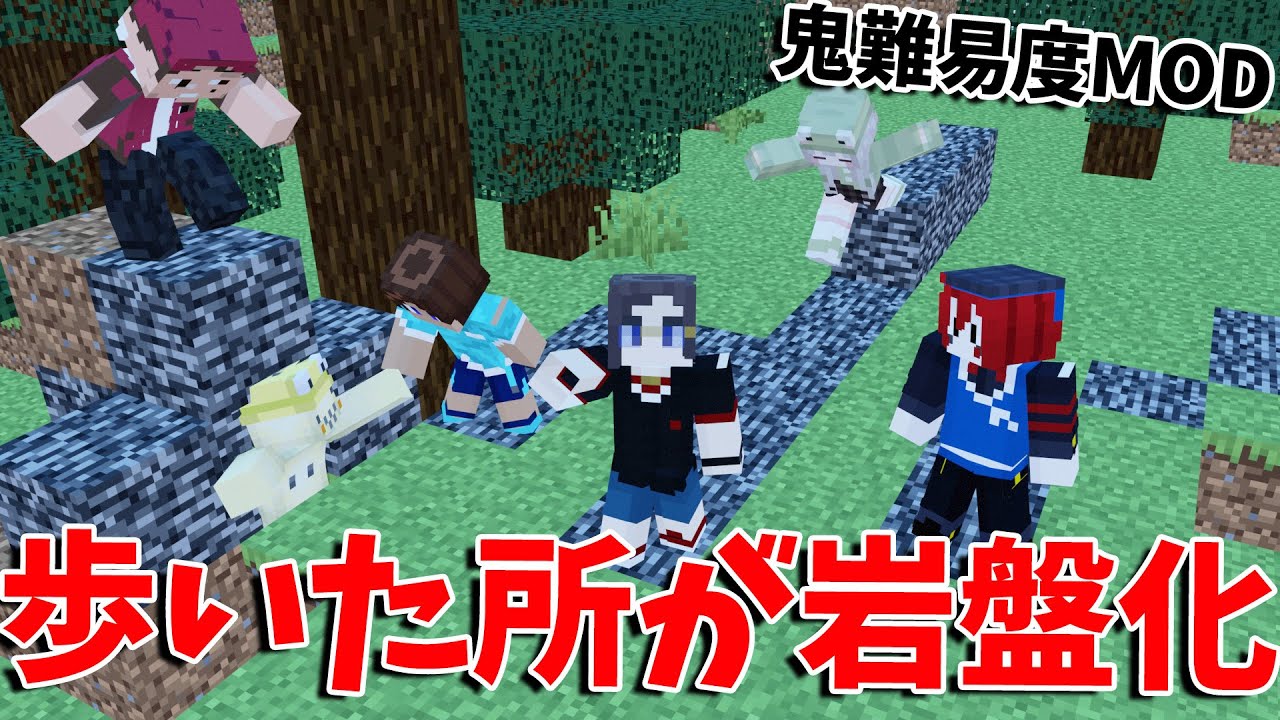 歩いた所が全部岩盤になる世界でエンドラ討伐 - マインクラフト