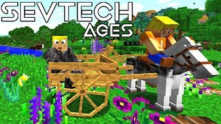 Horse-drawn wagons, Native American rituals, and finally a camp! - Minecraft SevTech Ages #07 screenshot 1
