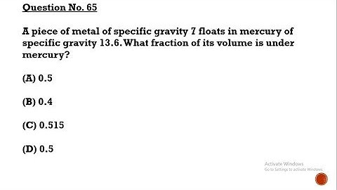 Fluid Mechanics Part 2 MCQ