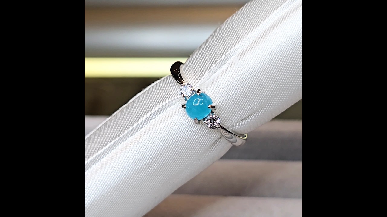 パライバトルマリン ダイヤモンドリング PA 0.436ct D 0.13ct Pt950