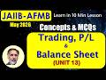 Trading P/L Balance Sheet JAIIB-AFMB MAY-26 Get 2 Marks in 10 Min: Exam Points with MCQs #S165