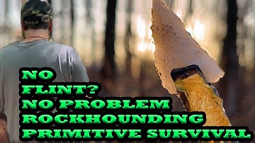 How to Find Flint Knapping STONE: Unusual Materials,. No Flint, No Problems. (hunting and survival)