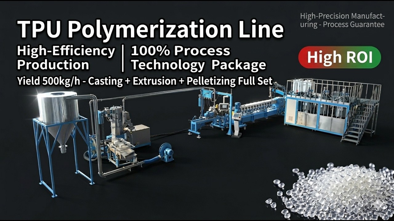 TPU Polyurethane reaction polymerization line, suitable for shoes or ...