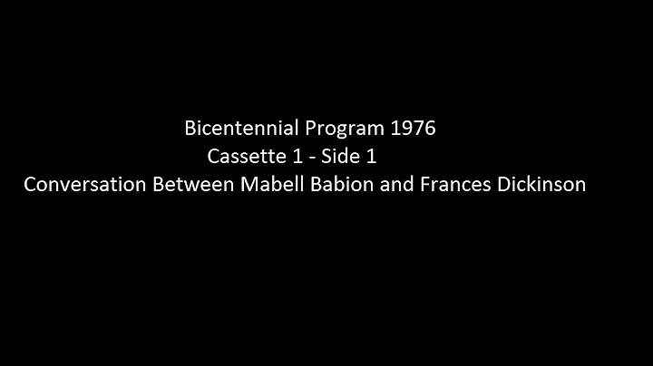Bicentennial Program 1976 - Conversation Between M...