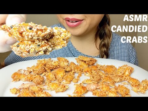 ASMR 🦀FRIED BABY CRABS 🦀 + Sesame Seeds かにっ子 kanikko Eating Sounds