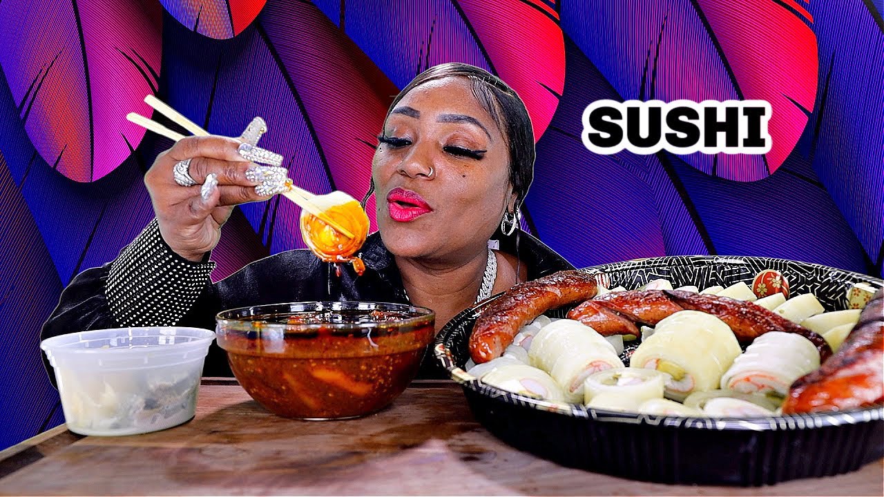 Cucumber Sushi Rolls with Sausages