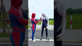 Captain With Spider Man Give Gift To White Spider