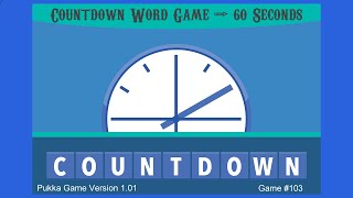 Countdown Word Game – Random Letters – 60 Seconds Game #103