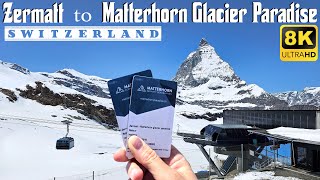 [ 8K ] Zermatt Switzerland - Matterhorn Express Gondola Ride to Glacier Paradise | 8K UHD Video screenshot 5