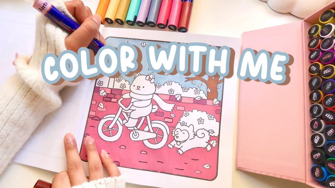 COLOR WITH ME 🥨 kiky's coloring book • arrtx simptap acrylic markers