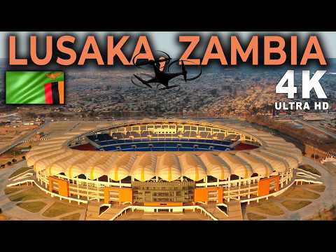 Lusaka City, Zambia By Drone - Cairo Road & National Heroes մարզադաշտ