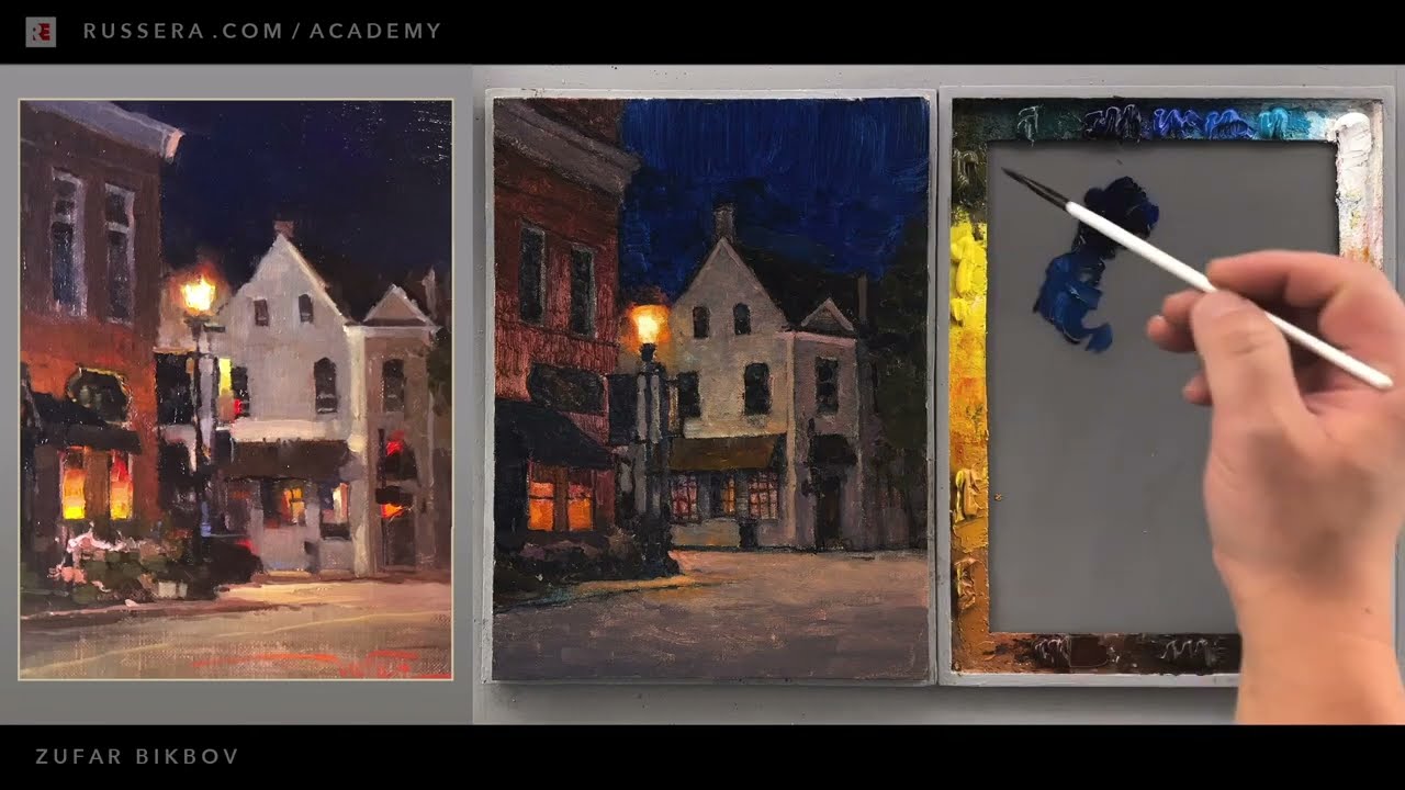 EASTON NIGHT - Part 2 - Oil painting with Zufar Bikbov