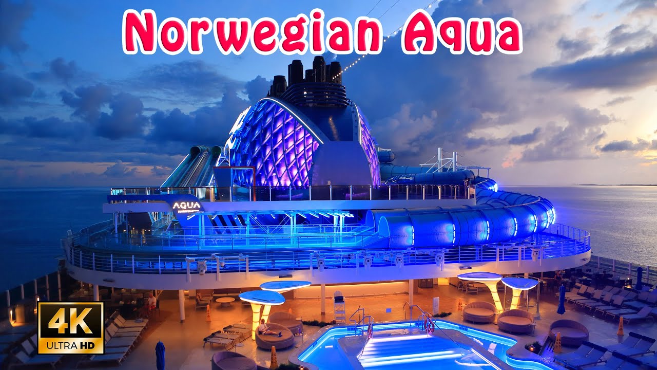 Norwegian Aqua - Deck walk at Dawn  Viewing Bermuda at Sunrise | Music 4K