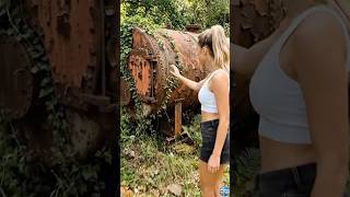 Rusty Boiler Shell Transformed Into a Dream Luxury Sauna Cabin! #beforeaftervn #short