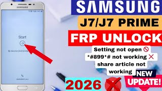 Samsung J7/J7 Prime FRP Unlock 2026 | 100% Working Solution (Without PC)#frpbypass2026 #youtube