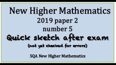 2019 SQA Higher Mathematics paper 2 no.5  Quick Sketch