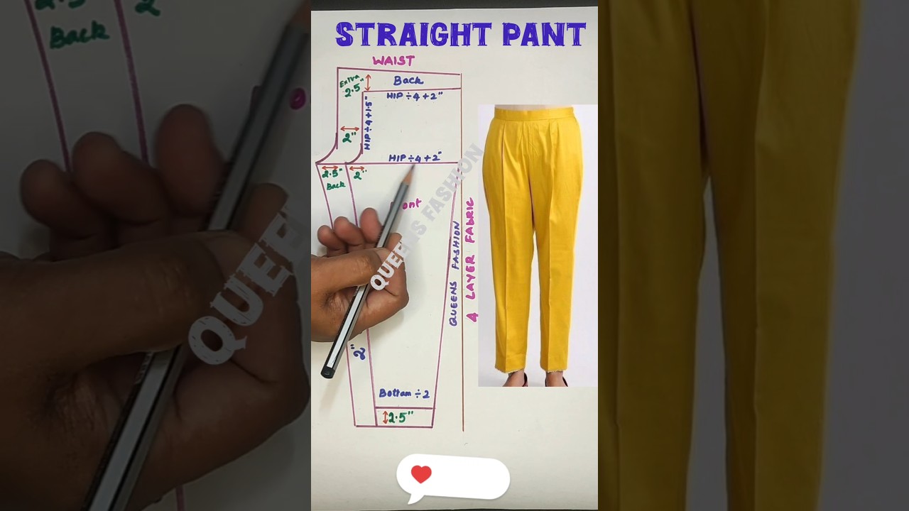 😍straight pant✨for sewing beginners ♥️ @queensfashion1116 #dress #fashion #trending #reels